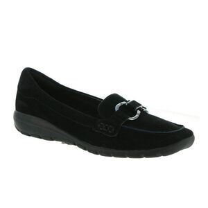 Easy Spirit Womens 7.5 M Black Suede Avienta Slip On Flat Shoe NIB JQ9